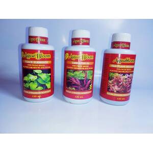 AquaBloom All in One Liquid Fertilizer Combo Pack of 3 Bottles (Chelated Fe+ Red Plant Nutrient + Trace Element)