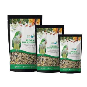 BirdsNature Premium Seed & Veggie Mix for for Medium Birds,Cockatiels,Caiques,Small Conure,Lories and Lorikeets,Poicephalus,Love Birds,Quaker.