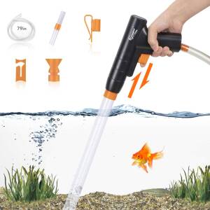 Hygger Aquarium Gravel Cleaner, Quick Water Changer with Air-Pressing Button Fish Tank Sand Cleaner Kit Aquarium Siphon Vacuum Cleaner with Water Hose Controller Clamp