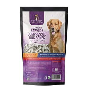 DogsNature All Natural Rawhide Compressed Dog Bones for Adult Dogs