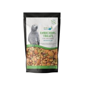 BirdsNature All Natural Enriching Treats for Large Birds (African Greys, Amazons, Cockatoos, Conures , Macaws & Exotic Birds ) 100g (Greenhouse Mix)