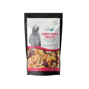 BirdsNature All Natural Enriching Treats for Large Birds (African Greys, Amazons, Cockatoos, Conures , Macaws & Exotic Birds ) 100g (Golden Mix)