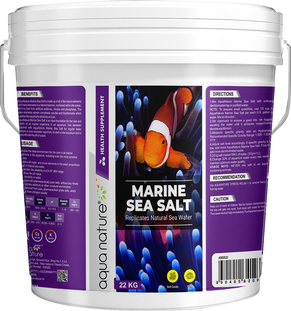 AquaNature Marine Sea Salt 22kg