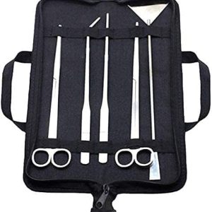 AquaNature Stainless Steel 5 in 1 Aquascaping Tool Set – Aquatic Plant Tweezers, Scissors & Spatula Kits for Fish Tank Starters