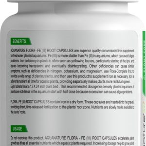 AquaNature Flora Fe (III) Root Capsules Slow Releasing Nutrients for Freshwater Planted Aquaria