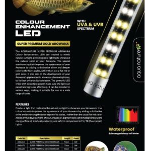 AquaNature Colour Enhancement LED with UVA & UVB Spectrum Tanning Lights for Arowana, Tropical,Reptiles & Marine Fishes.