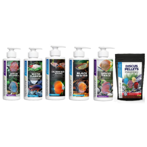 AquaNature® Professional Discus Fish Care 6-in-1 Combo Pack – Essential Water Conditioners, Food & Supplements for Healthy Discus Fish