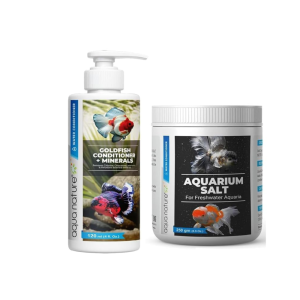 AquaNature® Goldfish Essential Care Combo – Goldfish Water Conditioner + Aquarium Salt for Goldfish Aquarium