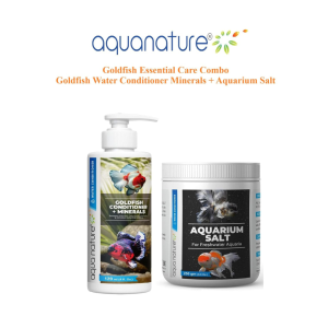 AquaNature® Goldfish Essential Care Combo – Goldfish Water Conditioner + Aquarium Salt for Goldfish Aquarium